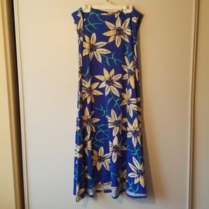 Lularoe Blue floral Maxi skirt S